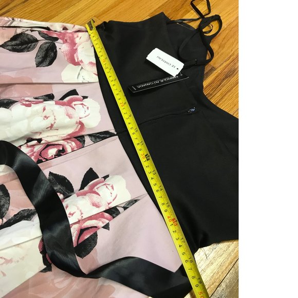 LE CHÂTEAU PLUS SIZE Floral Fit Flare High Low Asymmetrical Pink Black Dress NWT - Picture 3 of 4